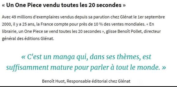 French Publishing House: One Piece French sales exceeded 49 million